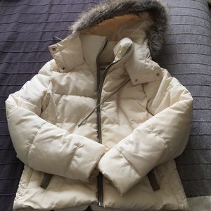 White puffer coat